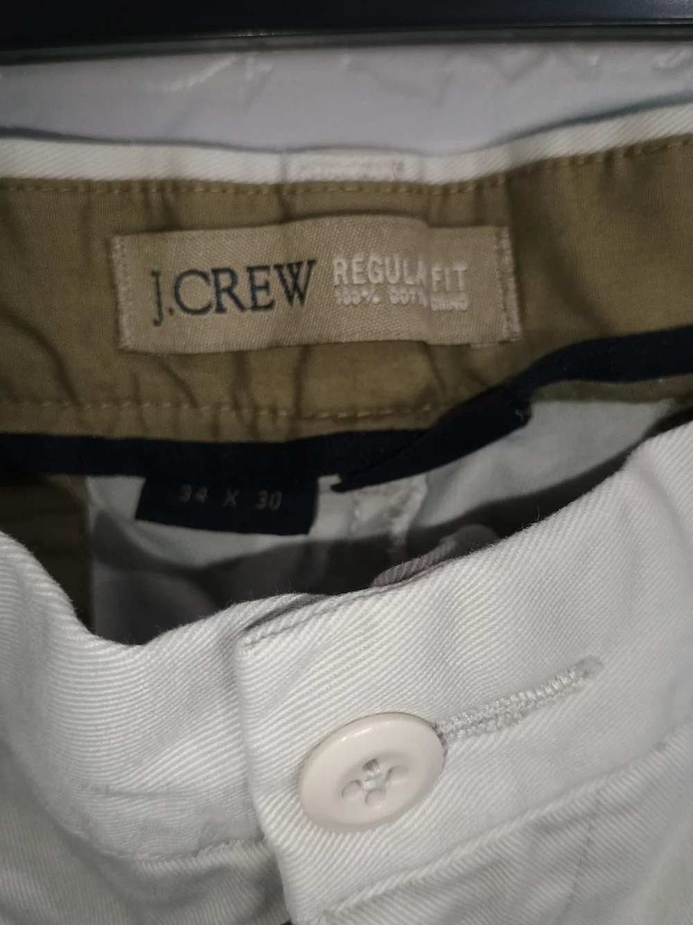 J. Crew Men's Cream Straight-Leg Chinos